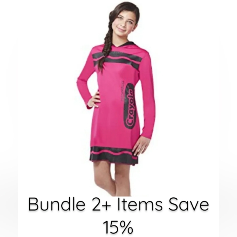 Crayola Razzmatazz Crayon Hooded Dress Costume Tween Sz: Large (12-14) ~NEW~
